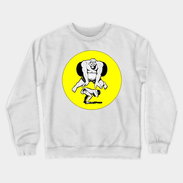 Two boys play bouncy and practice gymnastics exercises Crewneck Sweatshirt by Marccelus